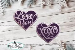 Heart ornament svg CUT FILE Love You Xo Xo Laser cut svg Product Image 4