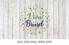 Viva Brazil. Viva Brasil calligraphy quote SVG, DXF, PNG Product Image 1