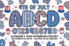 4th July Alphabet png clipart, independence letters doodle Product Image 1