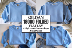Gildan 18000 Sand Folded Flat Lay Mockups Product Image 1