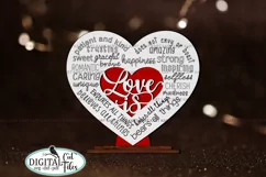 Heart Love Biblical Words stand ornament svg CUT FILE laser Product Image 1