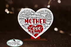 Heart Mom Words stand Mother's day svg CUT FILE laser Product Image 1