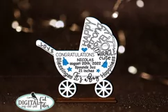 Boy Baby stats sign stand svg CUT FILE laser | Baby shower Product Image 1