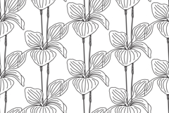 Line art botanical plantain bushes seamless pattern vector Product Image 1