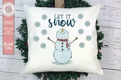 Let It Snow | Doodle Snowman Sublimation PNG Product Image 1