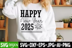 Happy New Year 2025 SVG Design,New Year SVG Cut File Product Image 1
