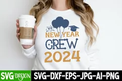 New Year Crew 2024 SVG Cut File,New Year Crew 2024 SVG PNG Product Image 1