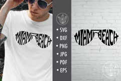 Miami Beach Cut File | Sunglasses Word Art Product Image 1