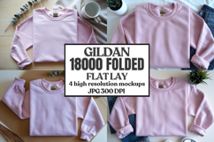 Gildan 18000 Sand Folded Flat Lay Mockups Product Image 1