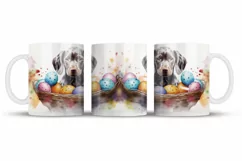 Easter Eggs Dog Mug Wrap For 11 oz and 15 oz Png Product Image 3
