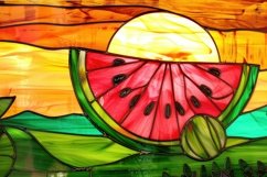 Watermelon Stained Glass Background Wallpaper Product Image 1