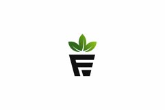 letter F with pot logo nature Product Image 1