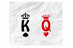 King and Queen Svg, Queen Crown Svg, Couple T Shirt Design Product Image 1
