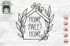 Home Sweet Home SVG Cut File, House SVG, Welcome Sign SVG Product Image 1