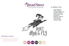 Don't Drink and Fly | Witch SVG | Halloween Witch SVG Cut Fi Product Image 2