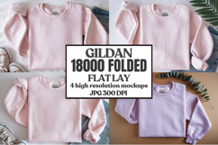 Gildan 18000 Sand Folded Flat Lay Mockups Product Image 1