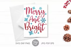 Merry and Bright SVG, Christmas SVG files, vinyl crafts Product Image 3