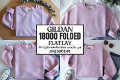 Gildan 18000 Sand Folded Flat Lay Mockups Product Image 1