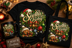 Santa Baby Christmas PNG | Cute Gingerbread Holiday Sublimat Product Image 1