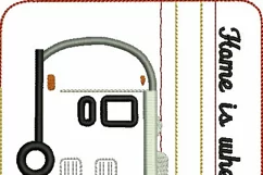 Sleek and Silver Camper Zipper Bag - Fully Lined, 5X7 HOOP Product Image 2