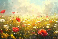 Painting Flowers Background Wallpaper Product Image 1