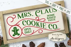 Mrs Claus Cookie Company Christmas Gingerbread SVG DXF Files Product Image 1