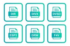 Set Of File Formats Icons Product Image 1