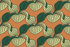 Botanical floral seamless pattern with green leaves vector Product Image 1