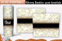 Gold marble 20 oz Skinny Tumbler wrap sublimation Product Image 2