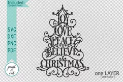 Joy Love Peace Believe Christmas svg dxf pdf cut template Product Image 2