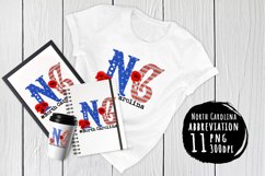 State abbreviation. USA sublimation. North Carolina Product Image 1