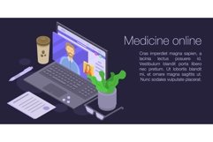 Medicine online concept banner, isometric style Product Image 1