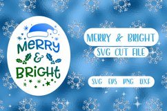 Merry &amp; Bright SVG cut file Product Image 1