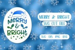 Merry &amp; Bright SVG cut file Product Image 1