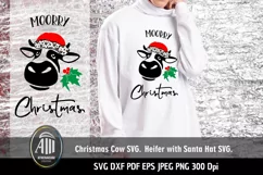 Christmas cow SVG| Heifer SVG| Santa Hat| Moorre Christmas Product Image 1