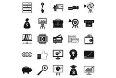 Stockbroker icons set, simple style Product Image 1