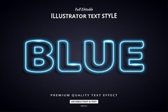 Blue Neon 3d Illustrator Text Style Effect Product Image 1