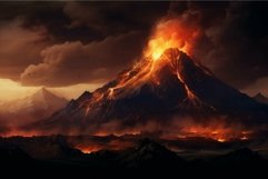 Apocalyptic volcano eruption at dusk Product Image 1