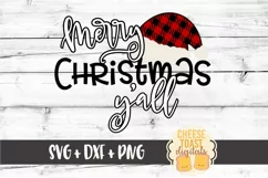 Merry Christmas Y'all - Christmas SVG Files - Buffalo Plaid Product Image 2