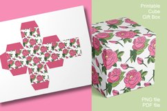 Printable Pink Roses Cube Boxes for Small Gifts Set of 4 Product Image 3