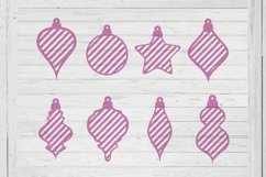 Christmas ornament stripes shape earrings svg ai dxf png fil Product Image 1