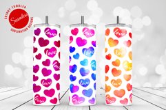 Watercolor Hearts Tumbler Sublimation Wraps Product Image 1