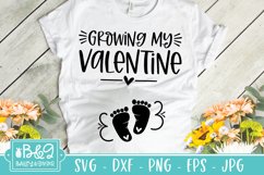 Growing My Valentine SVG - Valentine's Day Maternity SVG Product Image 1