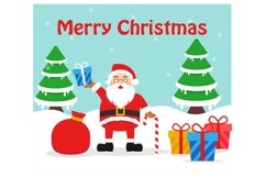 Merry Christmas with Santa in flat design Product Image 1