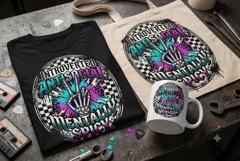 Introverted Antisocial Mentally Spicy PNG | Gothic Humor Tee Product Image 1