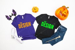 Bella Canvas 3001 Team Purple Black T-shirt Mockup Halloween Product Image 1