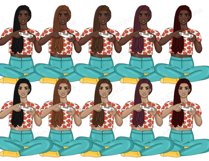 Gamer Girl GIRLS Chill Illustration Planner Stickers - PNG Product Image 6