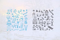 30 Winter Snow Holiday Element Doodle Set Product Image 1