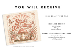 Stay Awesome Gamer Mushroom Tumbler Wrap Product Image 2