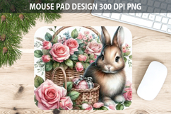 Watercolor Bunny Mouse Pad Sublimation - Valentines PNG Product Image 1